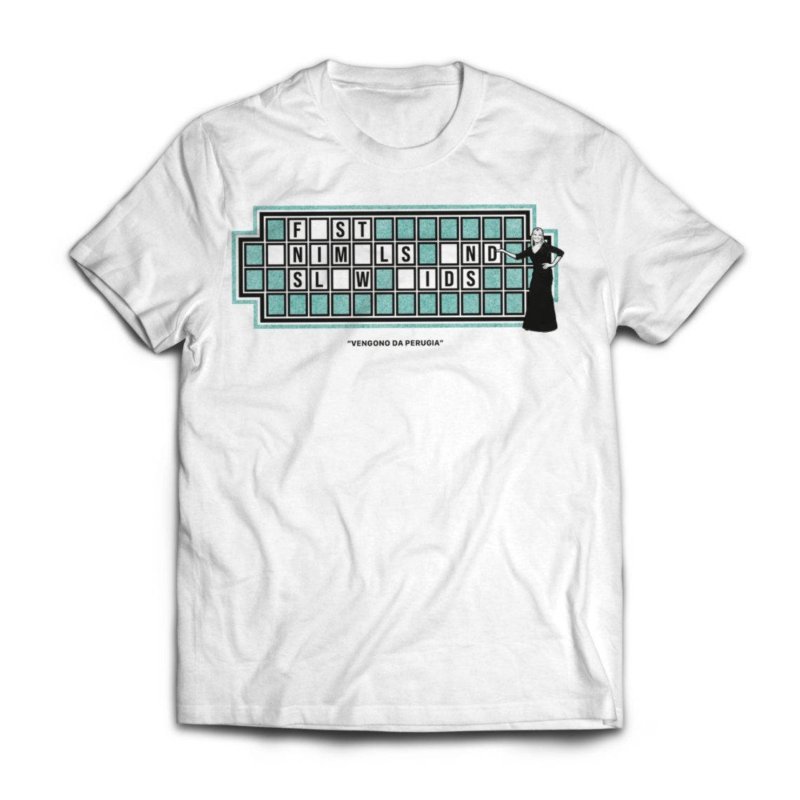 T-Shirt bianca con grafica ruota della fortuna

Disponibile nelle taglie S | M | L | XL