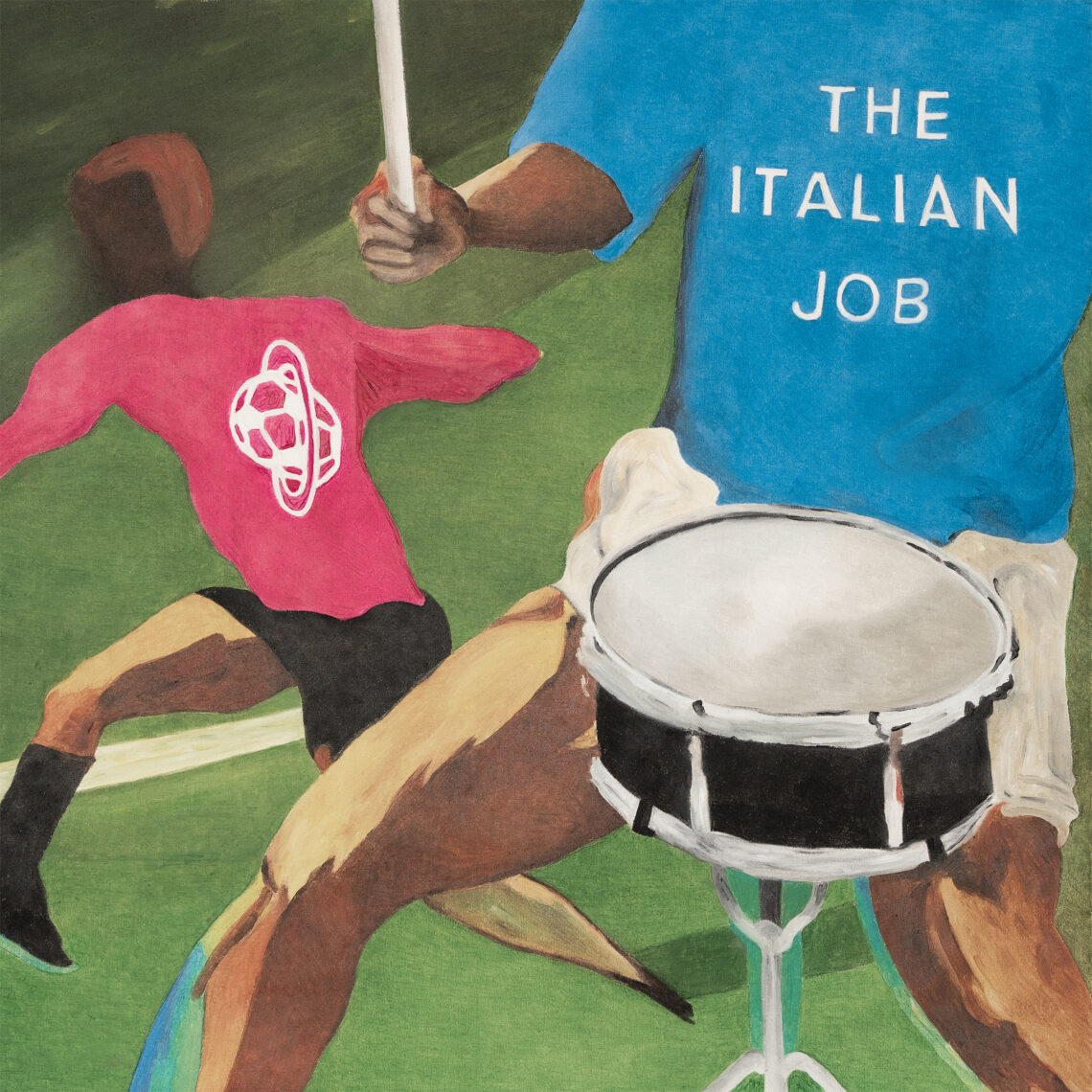 Nella modalità che li ha sempre contraddistinti, tra spezzoni di interviste, cori da stadio e telecronache di partite, i Materazi Future Club vanno oltre l'omaggio: con un dinamismo ritmico incalzante e un suono post-punk sperimentale ed elettronico, il gruppo trasforma in esperienza musicale uno degli sport più seguiti al mondo, dando prova di quanto il football diventi un rituale che penetra nel profondo della vita di tutti i giorni e nella storia di una cultura piena di contraddizioni, ma anche di grande fascino.
VINILE LIMITATO 180 gr MAGENTA TRASPARENTE
FORMATO BAULETTO CON BUSTA INTERNA NERA
SPEDIZIONI A PARTIRE DA LUNEDI 9 NOVEMBRE
